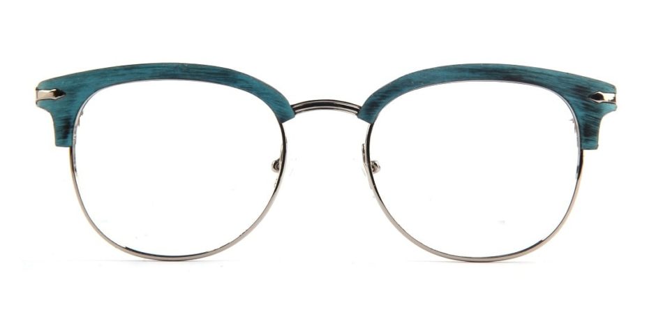 Blue Matte Browline Glasses 010825 4
