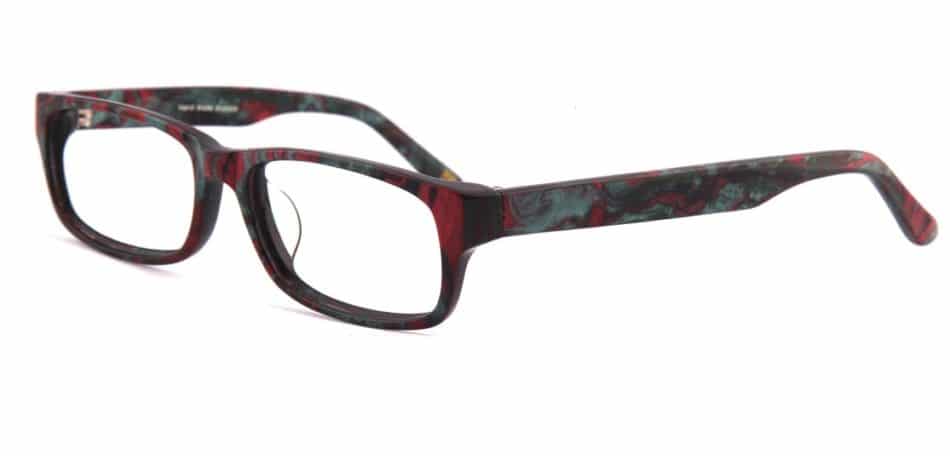 Maroon Rectangle Glasses 310577 2