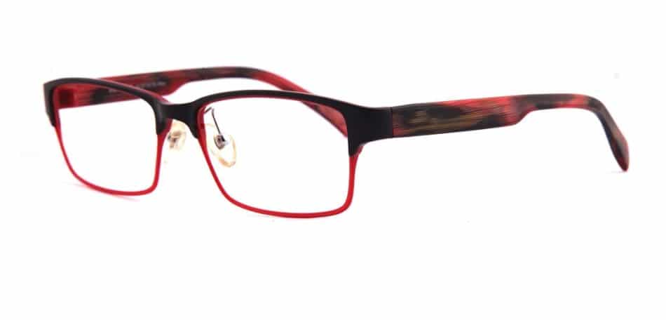 Red Black Rectangle Glasses 31052414 2