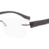 Black Plastic Rimless Glasses 130749 6