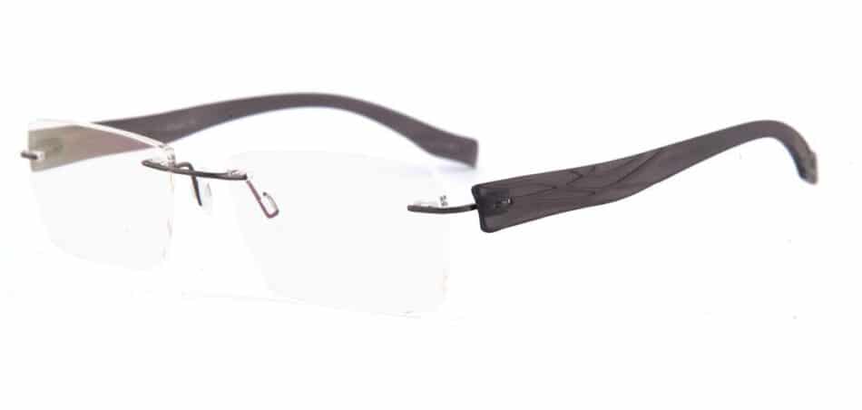 Black Plastic Rimless Glasses 130749 2