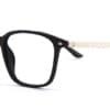 Black Rectangle metal Glasses 130723 5