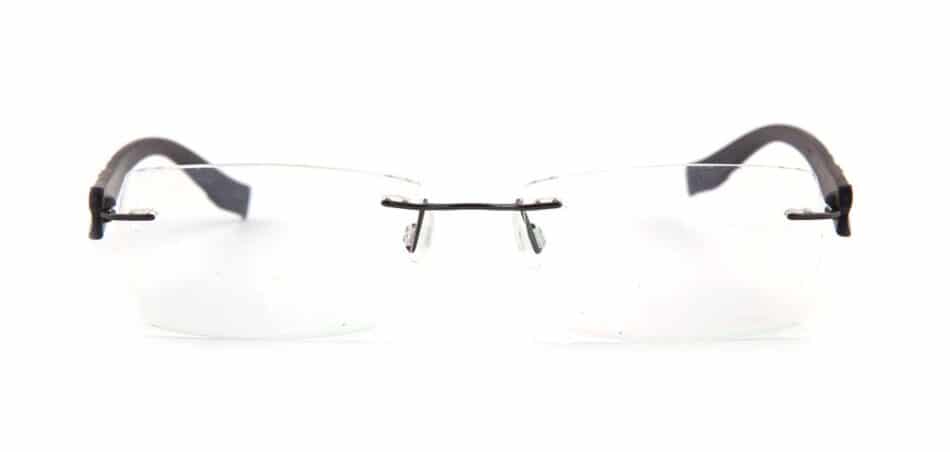 Black Plastic Rimless Glasses 130749 3
