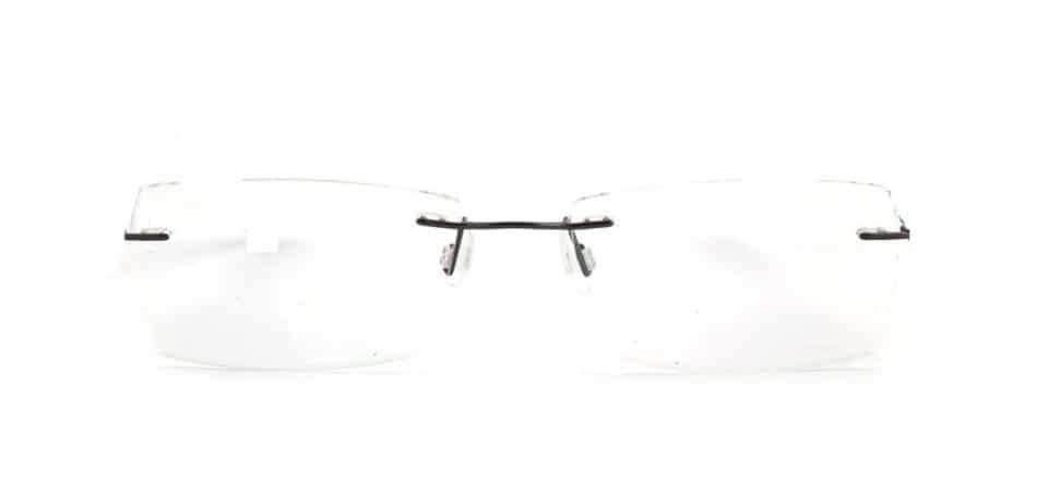 Black Plastic Rimless Glasses 130749 4