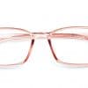 Pink Translucent Rectangle Glasses 246021 5