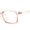 Pink Translucent Rectangle Glasses 246021 8