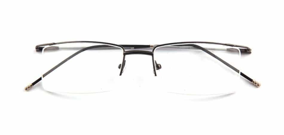 Gun Metal Rectangle Glasses P001G 1