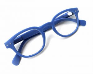 blue frame glasses