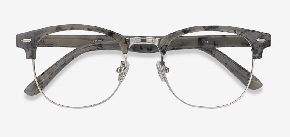 Roots Browline Grey Glasses 1