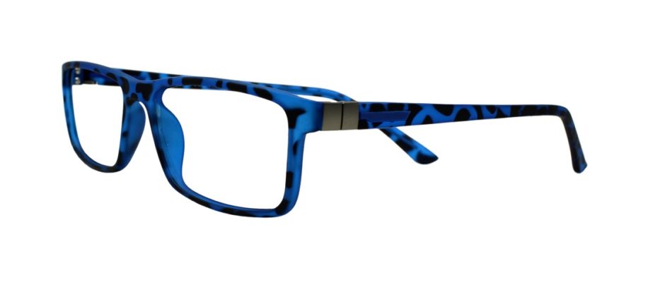Blue Tortoise Rectangle Glasses 11116 2