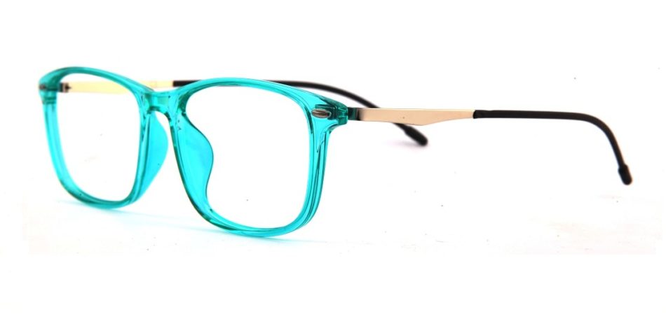 Aqua Blue Square Glasses 110127 2