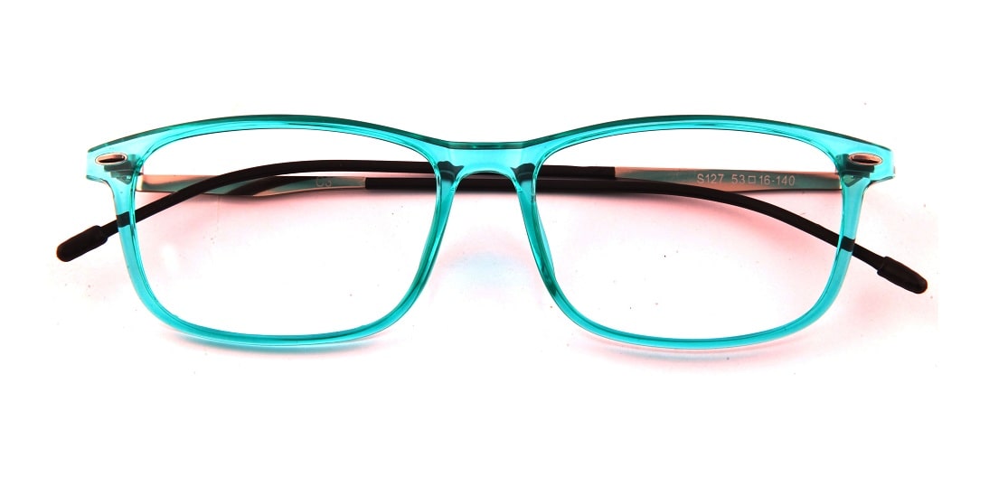 Aqua Blue Square Glasses 110127 1