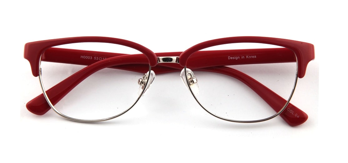 Red Browline Glasses 110157 1