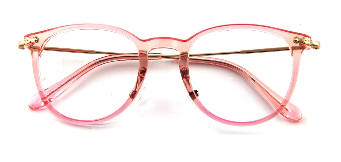 Pink Round Transparent Glasses 110128 1