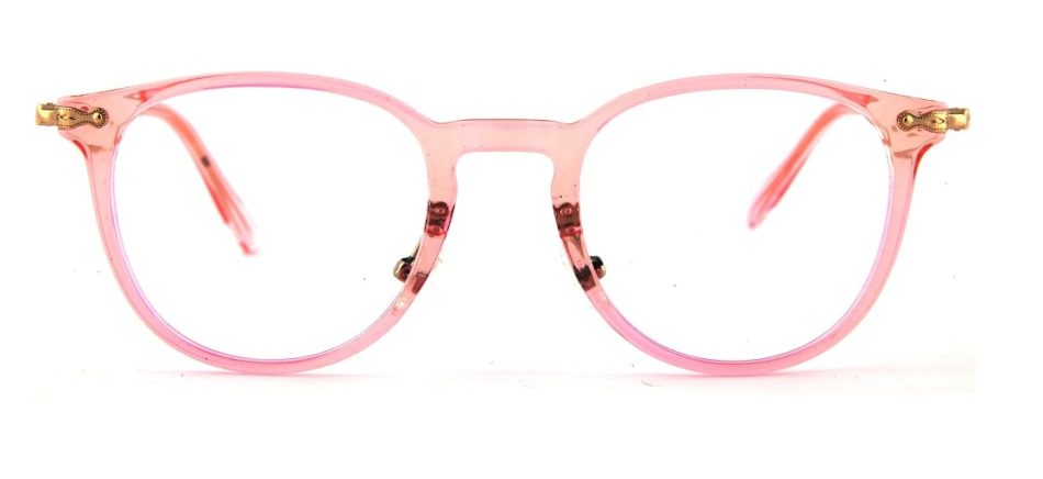 Pink Round Transparent Glasses 110128 2