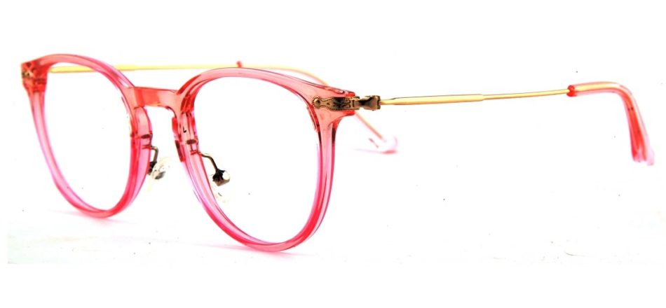 Pink Round Transparent Glasses 110128 3