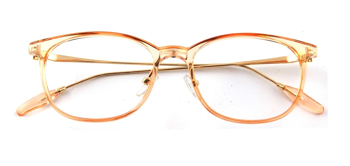 Orange Transparent Square Glasses 110124 1