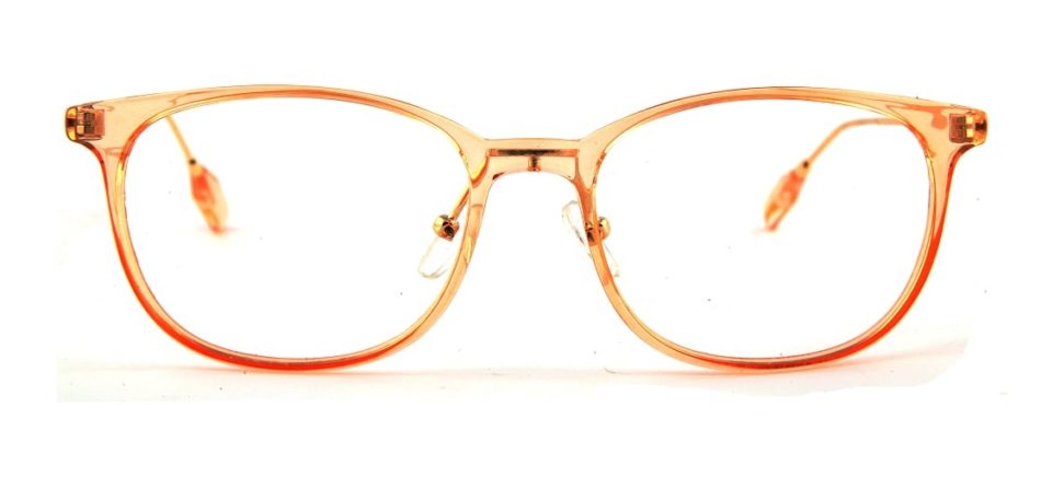 Orange Transparent Square Glasses 110124 3