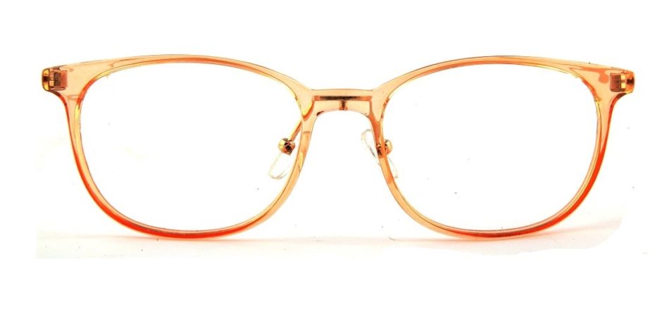 Orange Transparent Square Glasses 110124 4